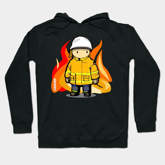 Rural Firefighter Male - Large Design (White Helmet) Hoodie by Flashover